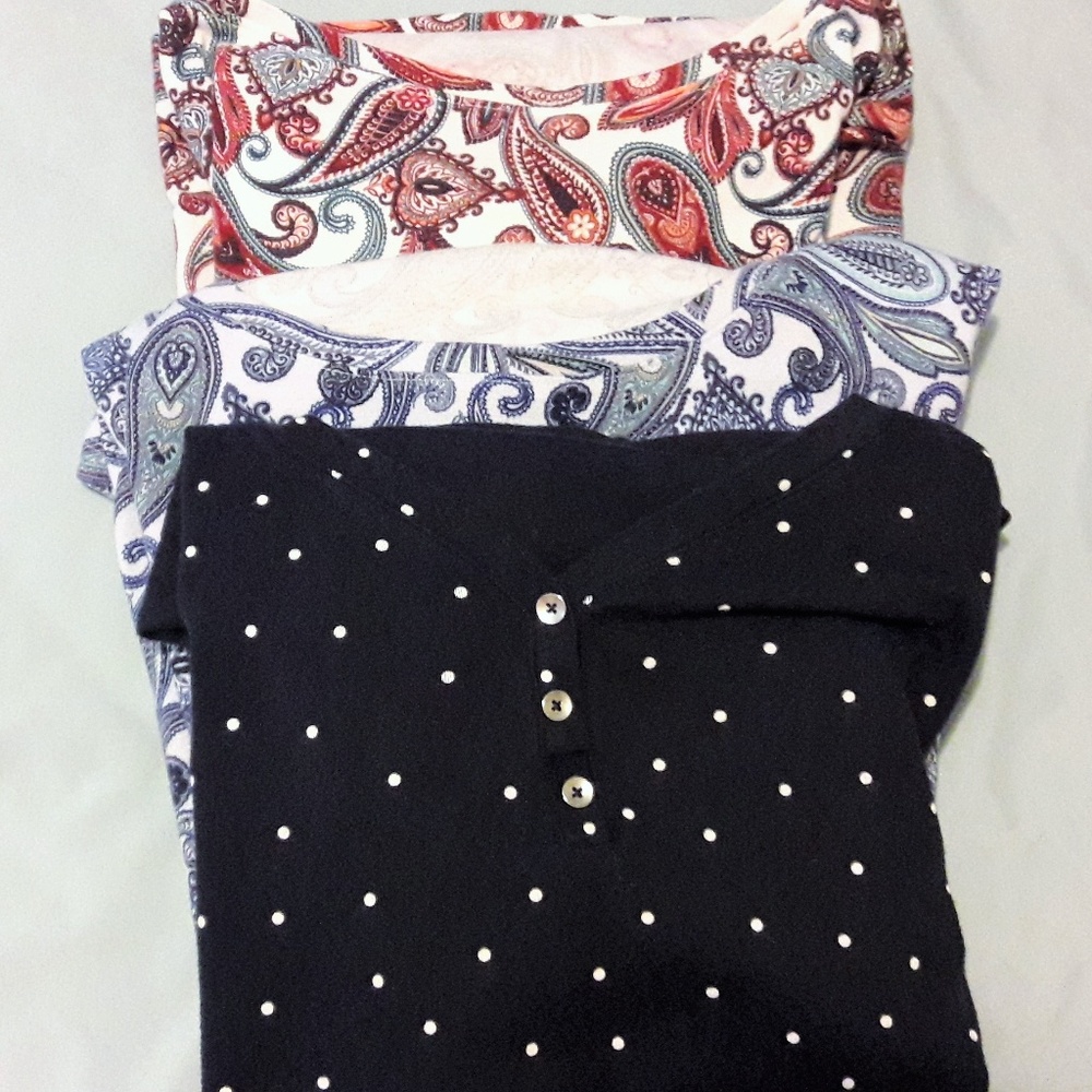 3 Croft & Barrow 3/4 sleeve Knit Tops Size 1X